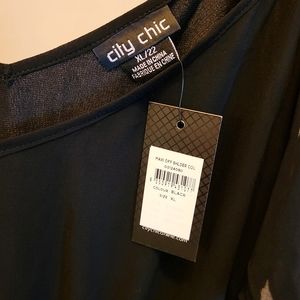 City Chic Overlay Cold Shoulder Maxi Dress